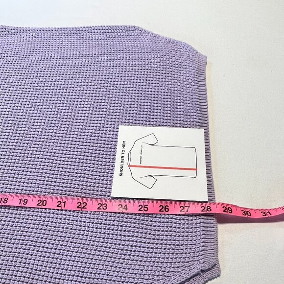 CORE life Size M Cozy Lilac Knit Sweater Coastal Grandma Vibes 100% Cotton - Picture 7 of 9